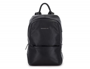 small leather backpack black front