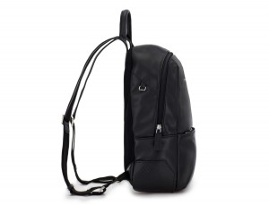 small leather backpack black perfil