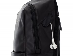 small leather backpack black zipper