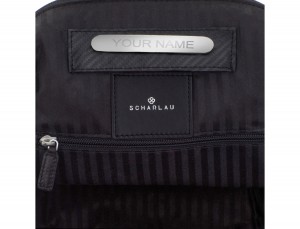 small leather backpack black personalized