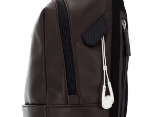 small leather backpack brown detail