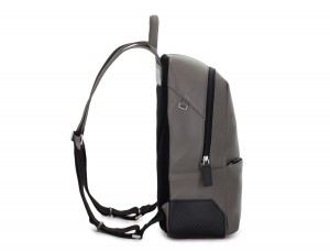 small leather backpack gray perfil