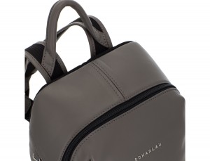 small leather backpack gray zipper