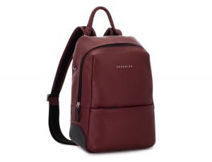 small leather backpack burgundy side