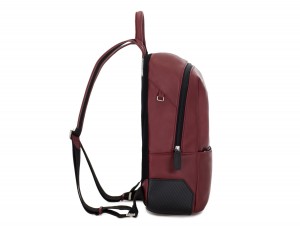 small leather backpack burgundy perfil