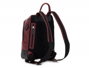 small leather backpack burgundy back