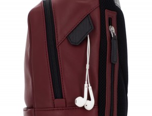 small leather backpack burgundy zipper