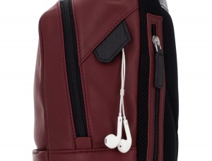 Piccolo zaino in pelle marrone bordeaux tablet