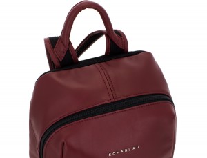 small leather backpack burgundy handle