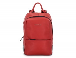 small leather backpack red front