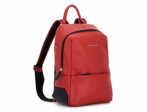 small leather backpack red side