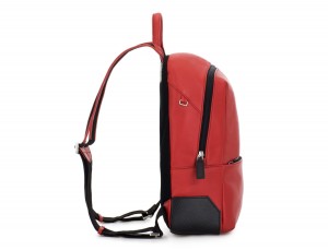 small leather backpack red perfil