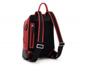small leather backpack red back