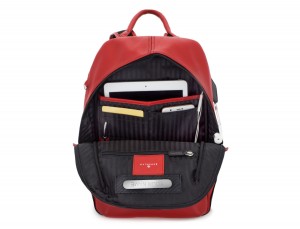 small leather backpack red tablet