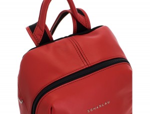 small leather backpack red detail