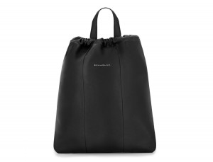 leather flat backpack in black tote