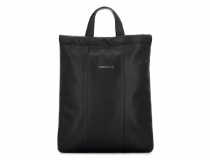 zaino piatto in pelle in nero  tote