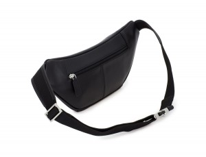 leather waist bag in black back