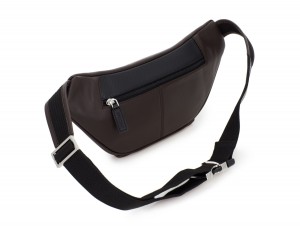 leather waist bag in brown back