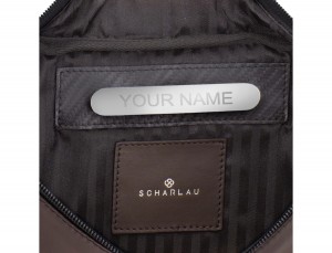 leather waist bag in brown personalized