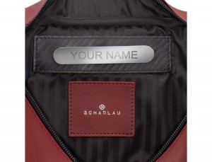 leather waist bag in brown Burgundy personalized
