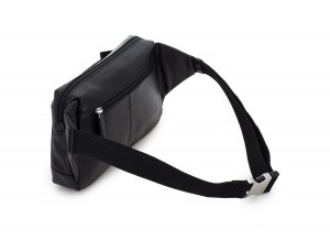 Leather waist bag in black back