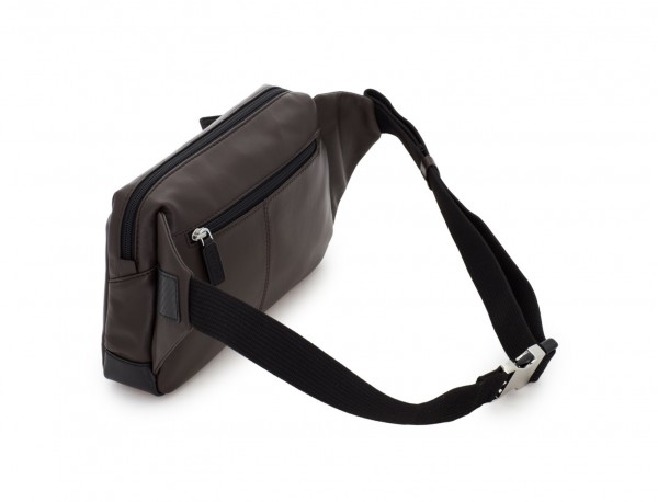 Leather waist bag in brown back