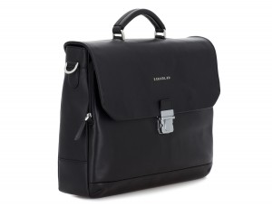 leather briefbag with flap black side
