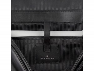 maletín con solapa de cuero negro ordenador