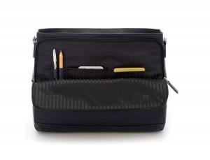 Cartella con patta in pelle blu functional