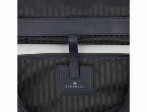 Cartella con patta in pelle blu laptop
