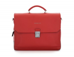 leather briefbag with flap red front