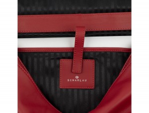 maletín con solapa de cuero marrón rojo ordenador