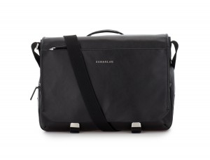 Cartella messenger in pelle nero front