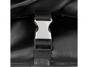 Cartella messenger in pelle nero  clasp