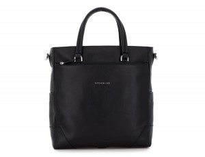 Borsa per computer in pelle donna nero front