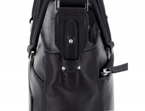 Borsa per computer in pelle donna nero strap