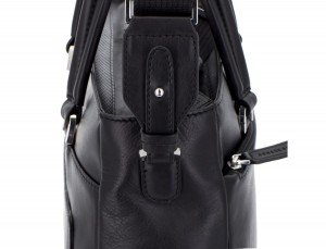 leather laptop woman bag black  strap