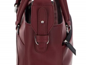 leather laptop woman bag burgundy strap