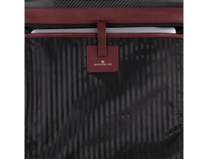 leather laptop woman bag burgundy detail