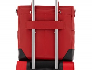 leather laptop woman bag red trolley