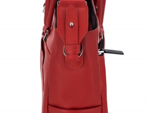 leather laptop woman bag red strap