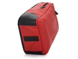 mochila de cuero para portátil roja base