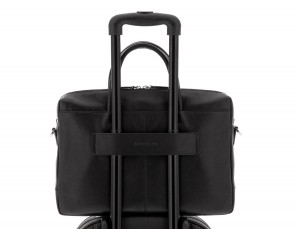 leather laptop bag black trolley