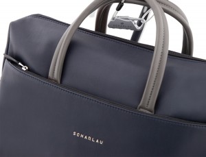 Cartella business grande in pelle blu and gray pack lock
