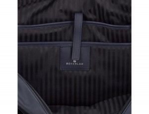 large leather briefbag in blue and gray laptop