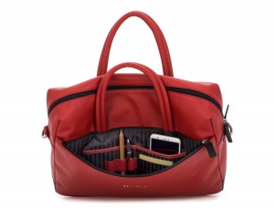 Cartella business grande in pelle red inside