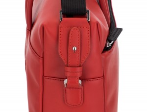 large leather briefbag in red detail