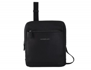 Leather men's crossbody in black front