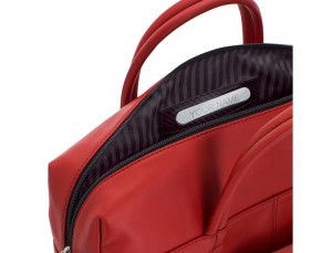 large leather briefbag in red personalized